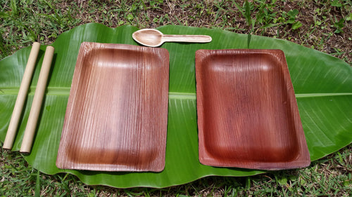 .Bandeja Grande AÇU 100% Ecológica-Biodegradável (16x22x2cm) - (Kit com 5 unidades) - Feitas no Brasil @ybyraorg - ybyraorg