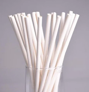 Canudo biodegradável de Papel Branco- (Pacote 200 unidades)