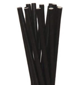 Biodegradable Black Paper Straw - (Package 200 units)